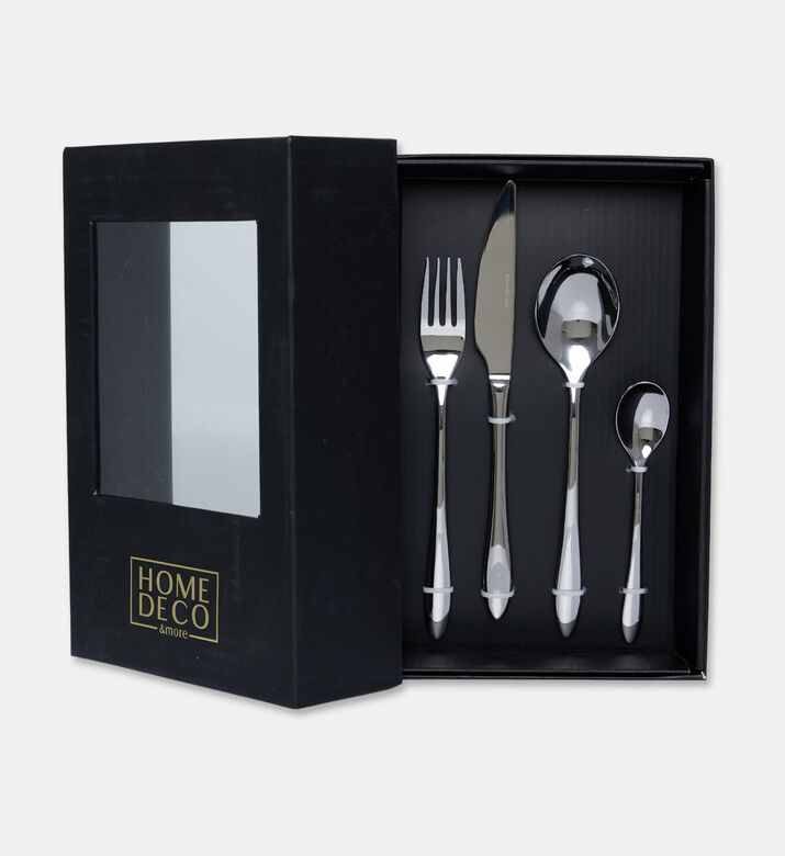 Home Deco and More Forge Stainless Steel 18/0 Shiny-finish 24 Piece Cutlery Set, Packshot View