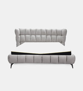 Home Deco and More Oslo King Sized Bed, Light-grey, Packshot View