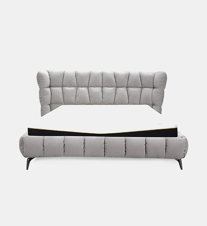 Home Deco and More Oslo King Sized Bed, Light-grey, Packshot View