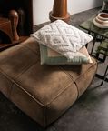 Elmer Suede Leather Square Pouf