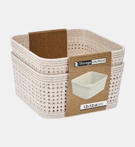 Home Deco and More Plastic Square-shaped 2-piece Basket Set, Packshot View