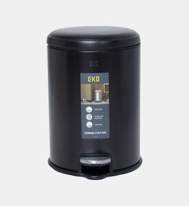 Eko Serene Stainless Steel Pedal Bin - 5 L, Black, 5-l, Packshot View