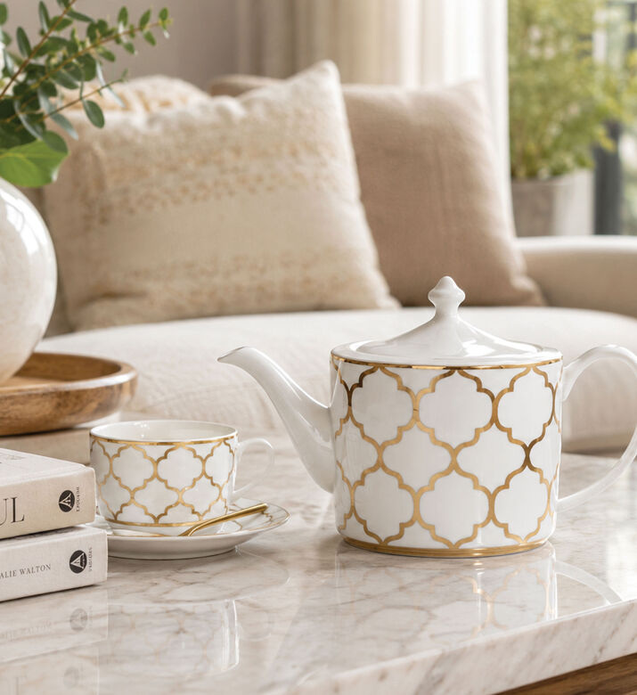 Rosanna Pellegrini Lux Gold Embellished Teapot, Packshot View