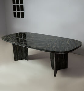 Home Deco and More Saba Dining Table, Black, 240x110x75-cm, Packshot View