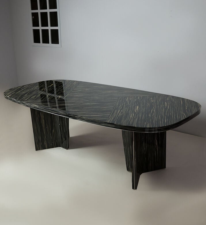 Home Deco and More Saba Dining Table, Black, 240x110x75-cm, Packshot View