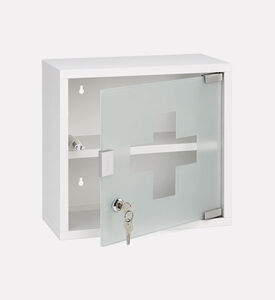 Bathroom Solutions Clear Medicine Storage Box, White, Packshot View