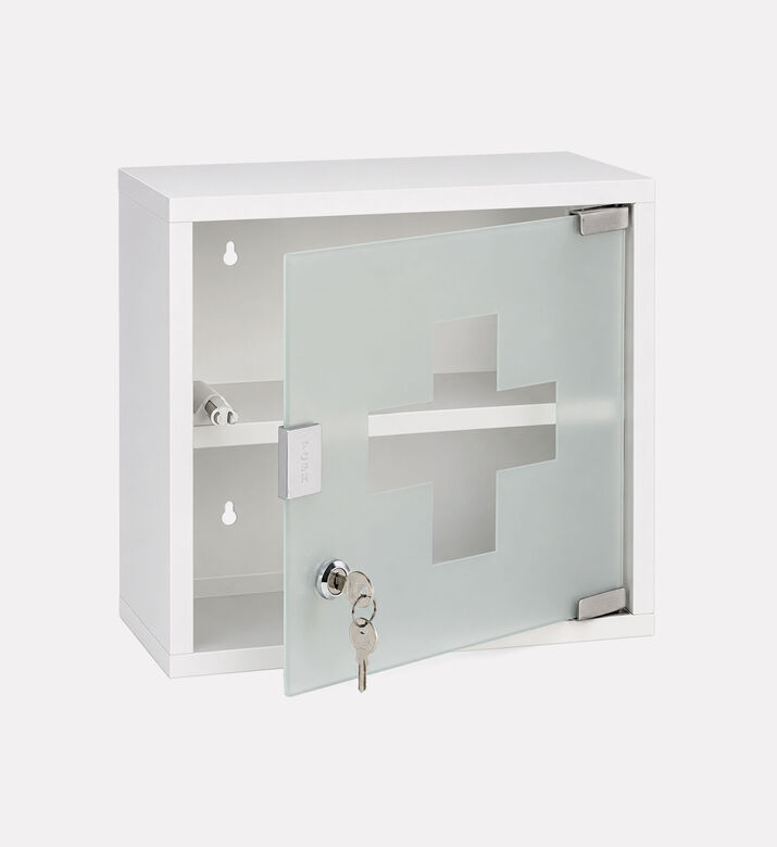 Bathroom Solutions Clear Medicine Storage Box, White, Packshot View