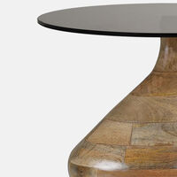Tally Wooden Glass Side Table