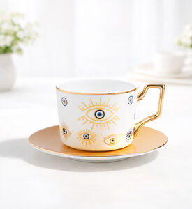 Home Deco and More Eye Coffee Cup Tray Ceramic Set, Packshot View