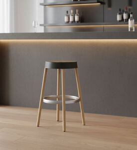 Scab Gim Technopolymer Bar Stool, Anthracite, 44x75-cm, Packshot View