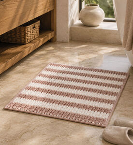 Home Deco and More Chenille Anti-slip Bathroom Mat, Brown, Packshot View