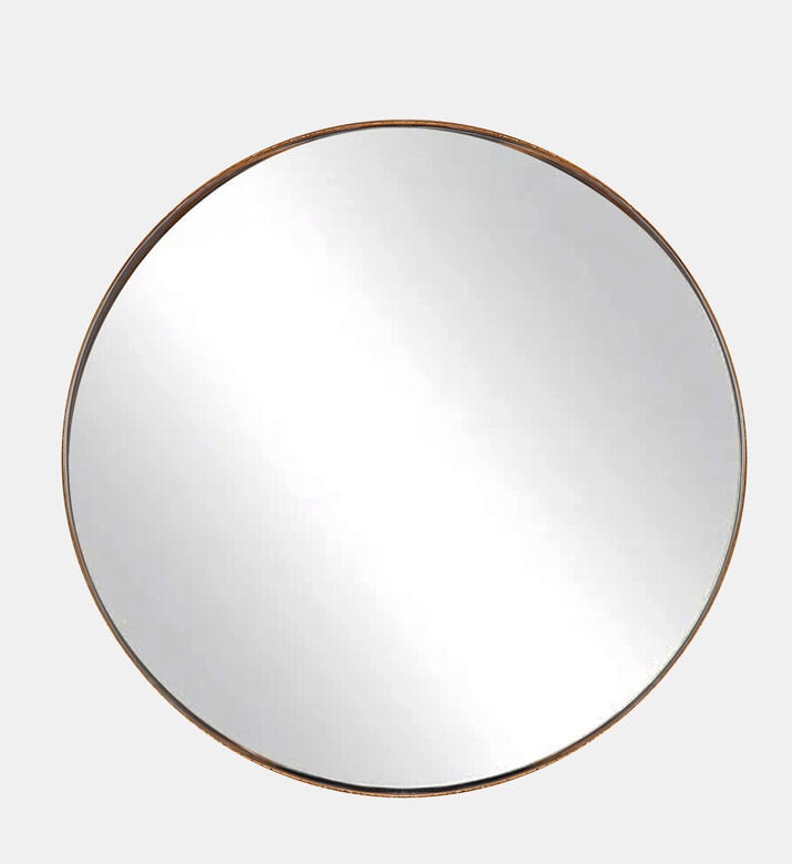 Home Deco and More Round Gold Leaf Mirror, Packshot View Home Deco and More Round Gold Leaf Mirror, Packshot View