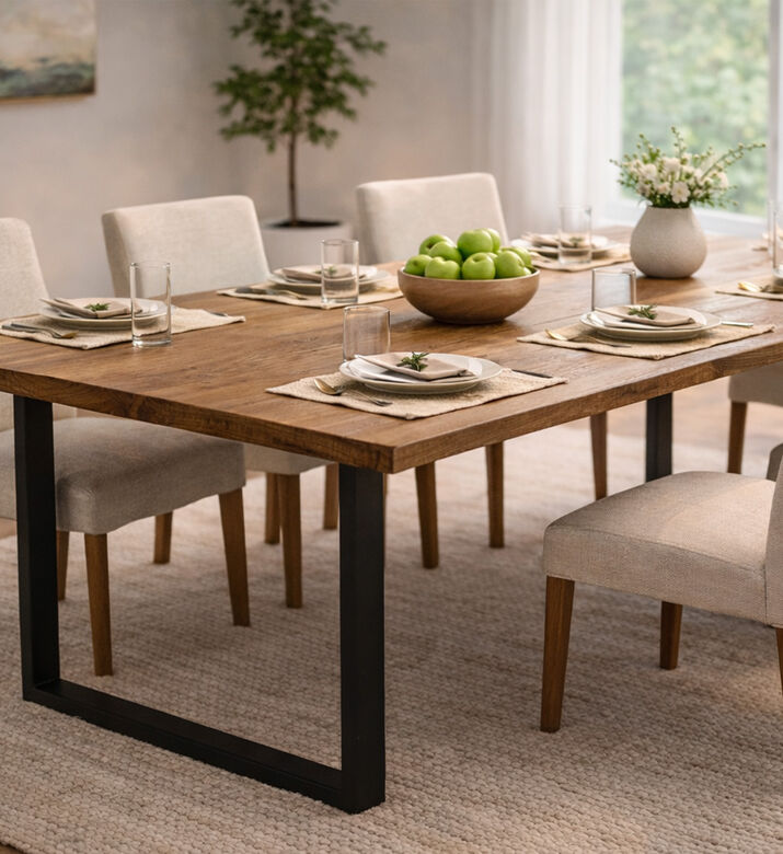 Home Deco and More Sunburst Wooden Dining Table, Packshot View