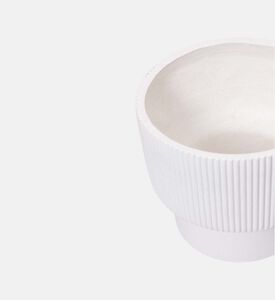 Fiber Clay Ribbed Top Planter