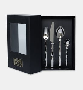 Home Deco and More Forge Stainless Steel 18 0 Shiny-finish 24 Piece Cutlery Set, Packshot View