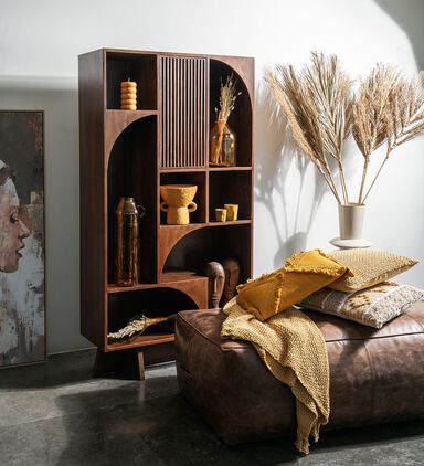 Pillar Mango Wood Books Rack