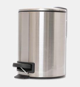 Home Deco and More Stainless Steel Torno Soft Close Pedal Bin, Silver, 3-l, Packshot View