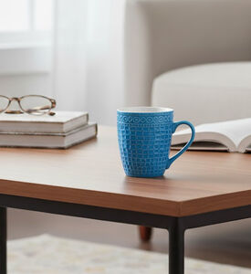 Excellent Houseware Porcelain Printed Mug, Blue, Packshot View