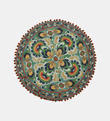 Muno Embroidered Pouf 60x20 Cm