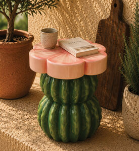 Home Deco and More Pink Flower Side Table, Packshot View