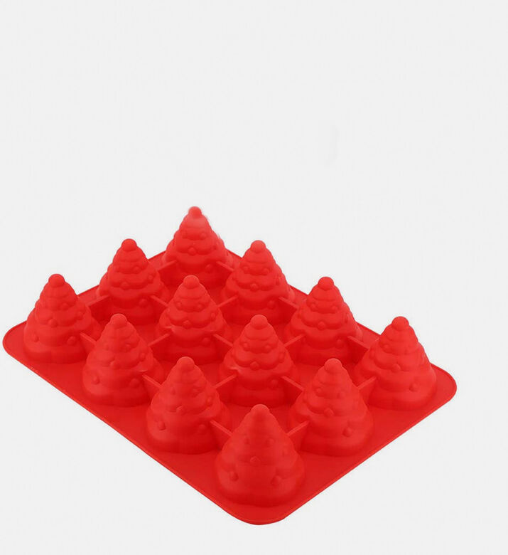 Home Deco and More Silicone Christmas Tree-shaped Cake Form, Red, Packshot View