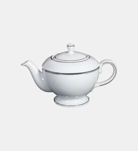 Home Deco and More Silver-rimmed Porcelain Tea Pot, Packshot View