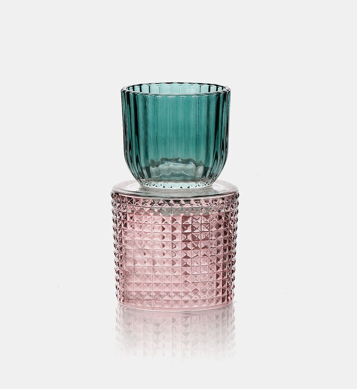 Glass Contrasted Bottom Tealight Holder