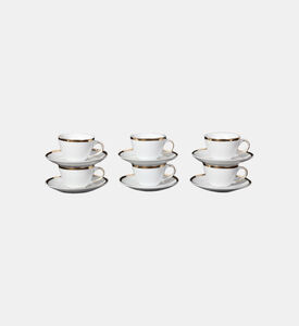 Gold-rimmed Coffee Cups 6-piece Set