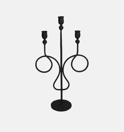 Iron Taper Candle Holder 3-stick