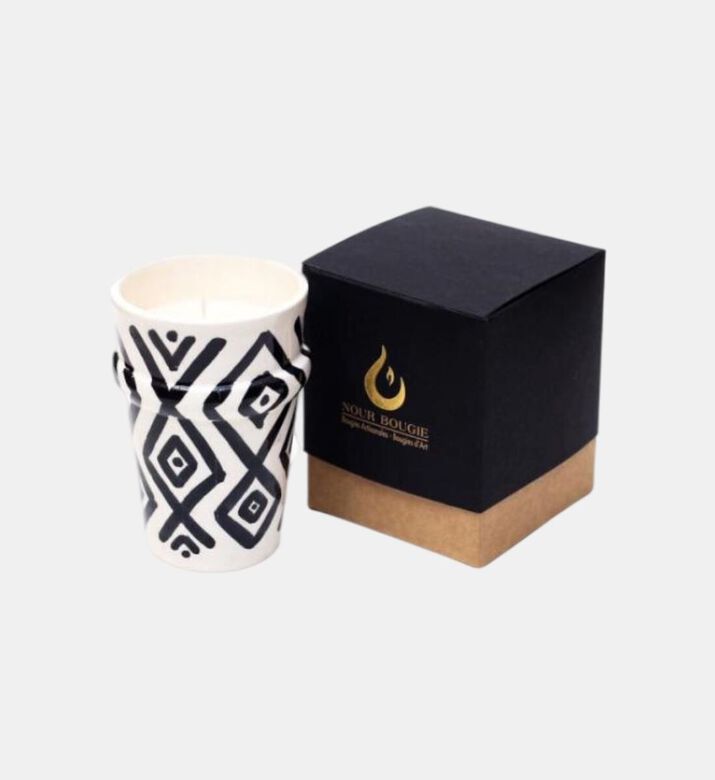 Nour Bougie Lozana Candle, White, 8.5-cm, Packshot View