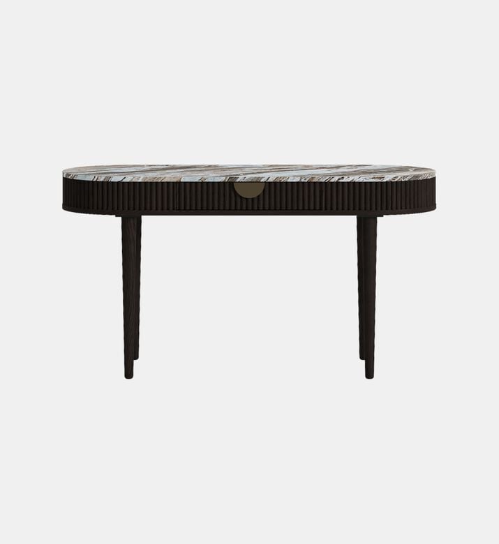 Home Deco and More Oval Marble Top Wood Base Desk, Packshot View