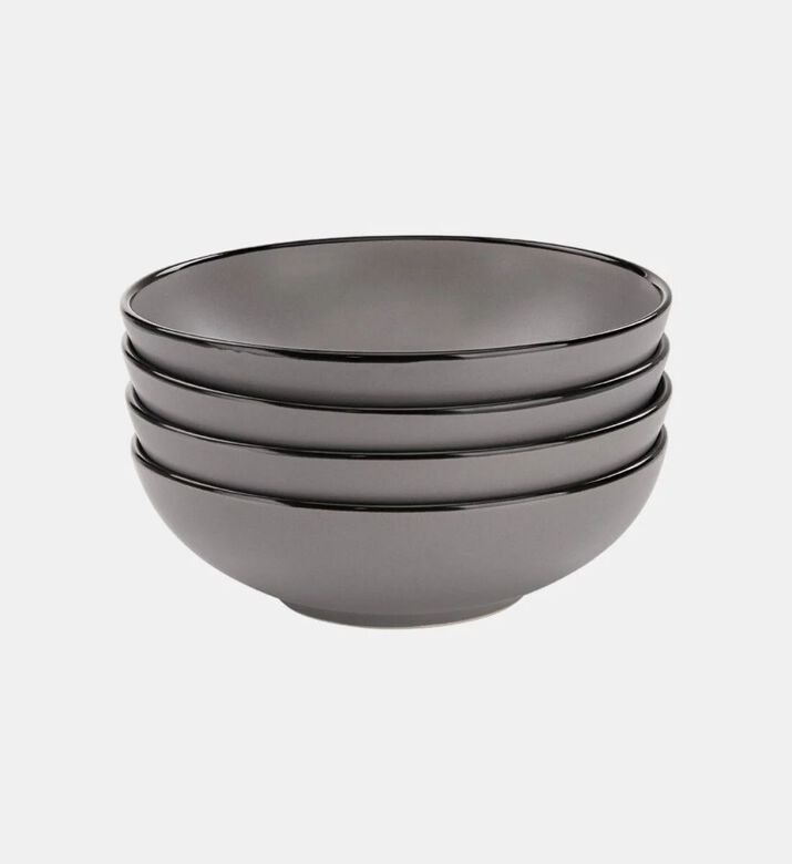 Home Deco and More Happy Stoneware Soup Plate 4-piece Set, Packshot View