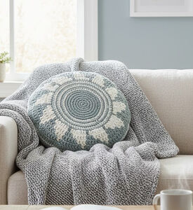 Home Deco and More Sol Cotton Round Filled And Vaccumed Cushion, Green, Packshot View