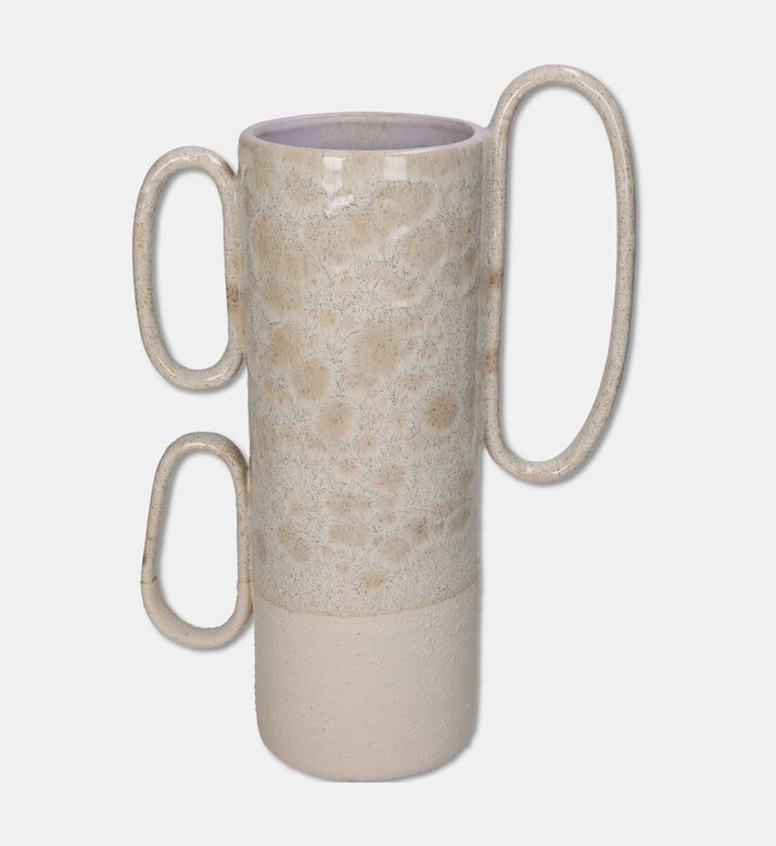 Kersten Beige Ceramic Vase With Handles, Packshot View
