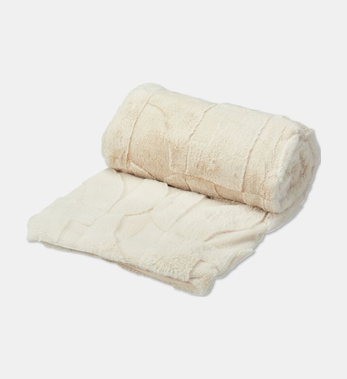 Home Deco and More Plaid Layered Blanket, Beige, Packshot View