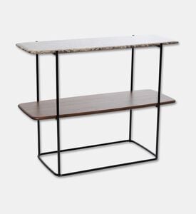 Home Deco and More Shard Single 2-shelves Shelving Unit, Walnut, Packshot View