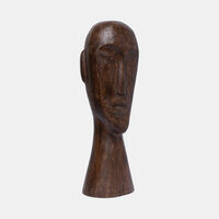 Head Wood Ornament 12x11x38 Cm