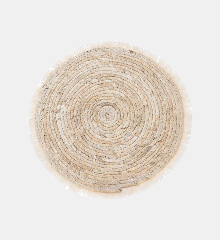 Home Deco and More Cattail Leaf Textured Round Placemat, Packshot View
