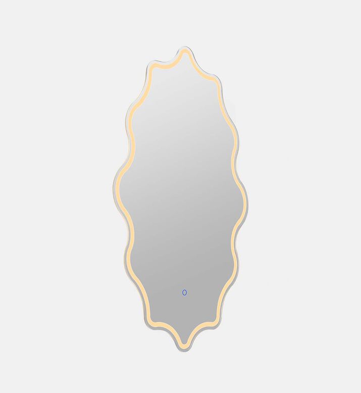 Round Wave Edge Lighted Bathroom Mirror