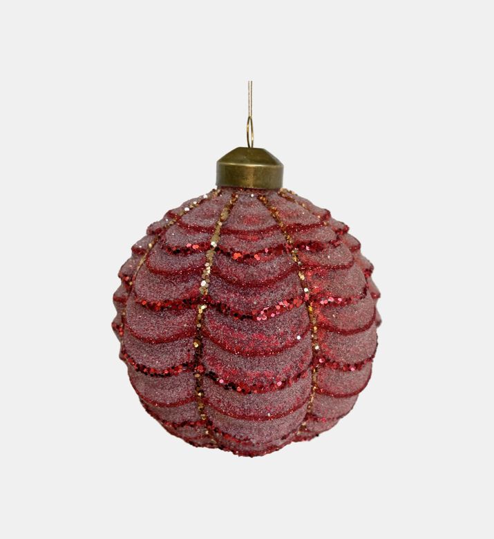 Glittered Garland Glass Bauble