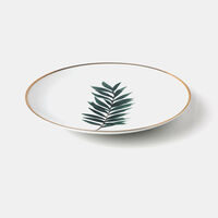 Gold-rimmed Leaf Dinner Plate