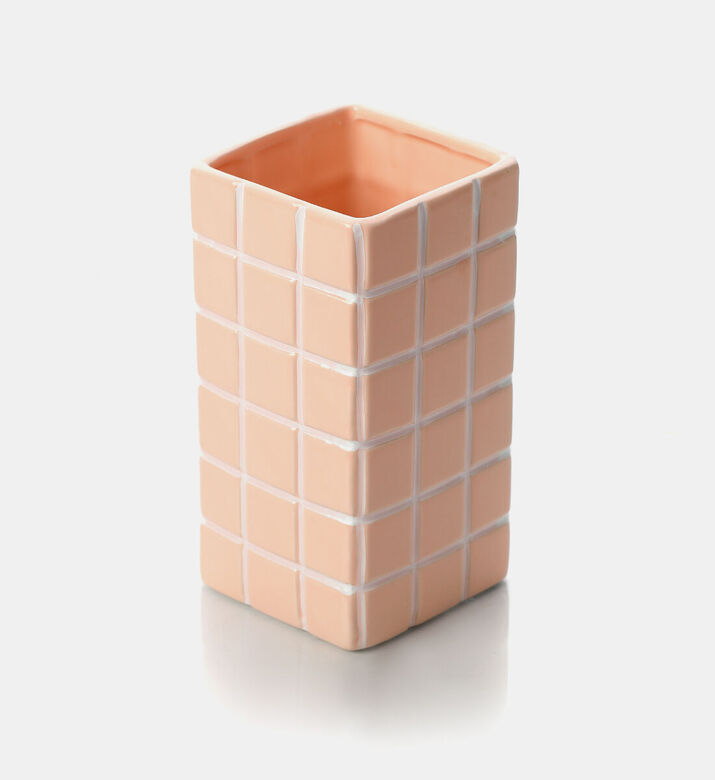 Home Deco and More Square-shape Tall Flowerpot, Pink, Packshot View