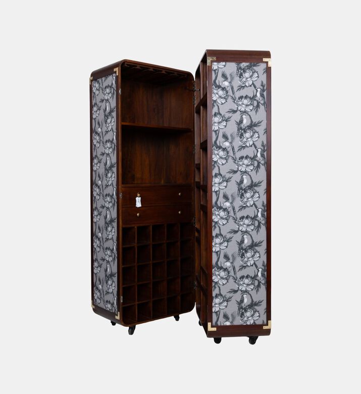 Home Deco and More Arch Mango Wood Bar Cabinet, Packshot View