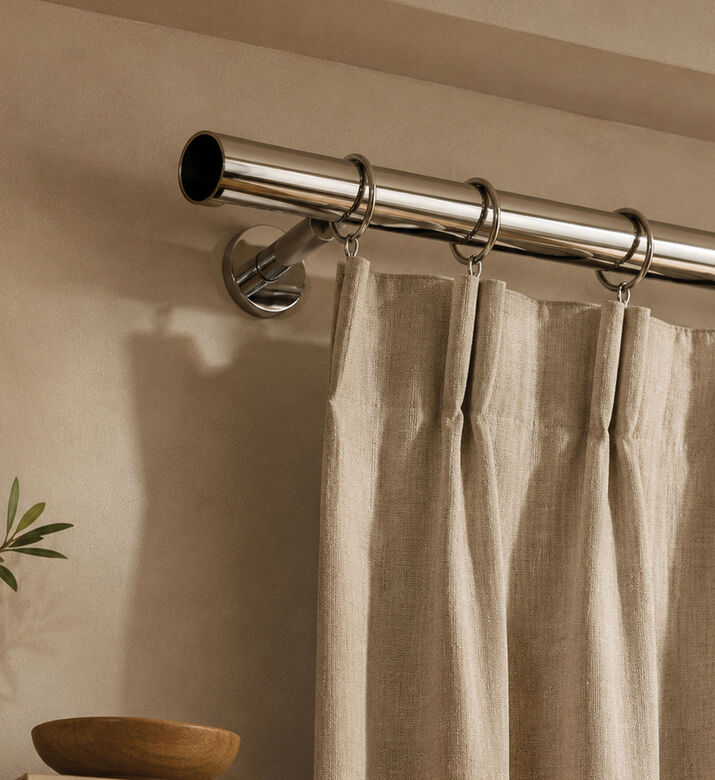 Dole Chrome Curtain Pipe Rail, Grey, 164-cm, Packshot View