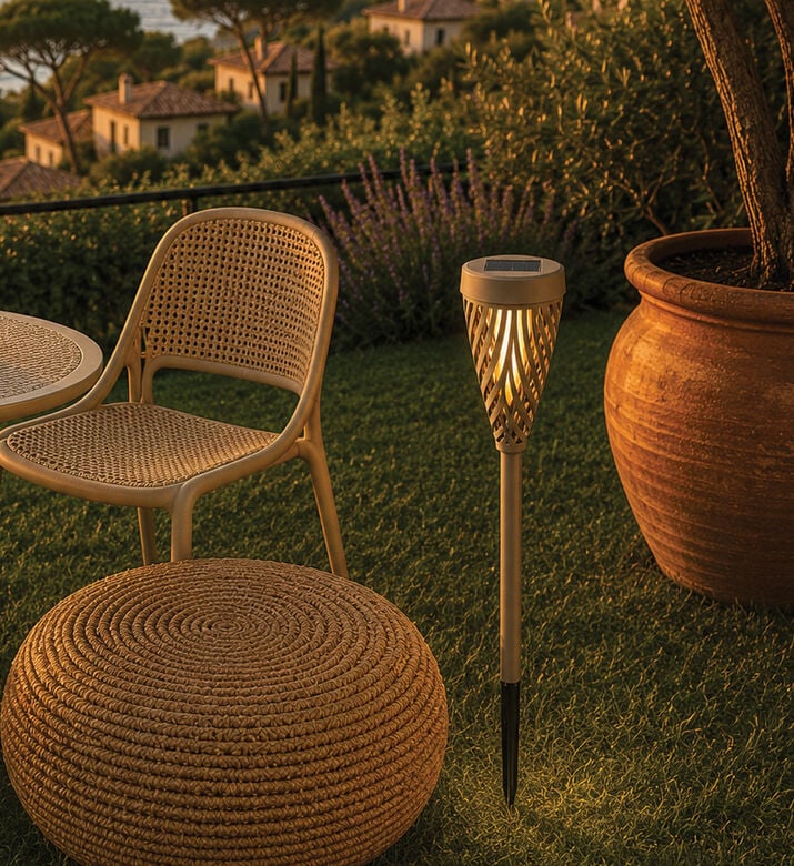 Home Deco and More Solar Led Path Torch Stake, Brown, Packshot View