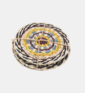 H and S Collection Seagrass 4-piece Coaster Set, Packshot View