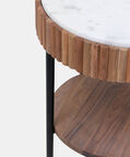 Acacia Wood Ribbed Side Table