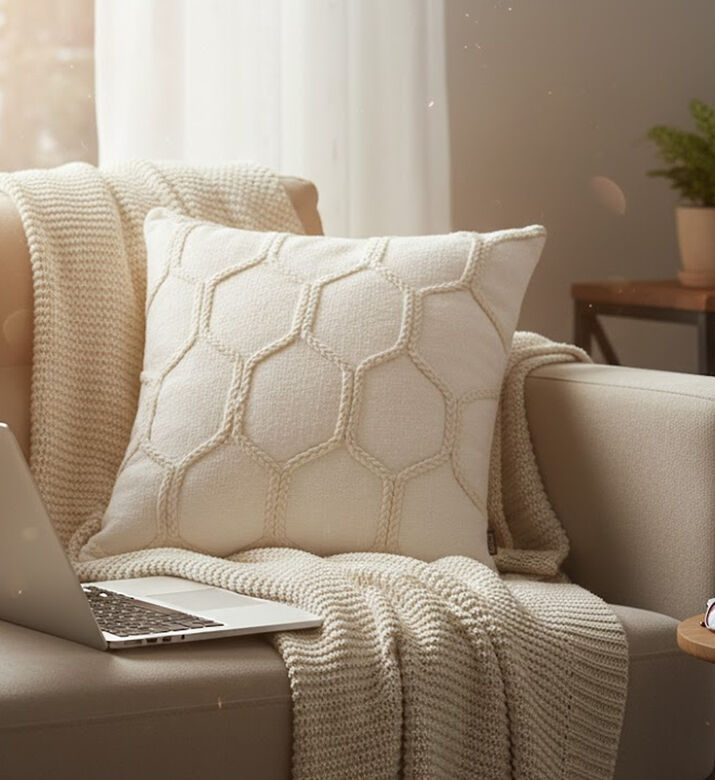 Home Deco and More Odin Cotton Square Filled And Vaccumed Cushion, Packshot View