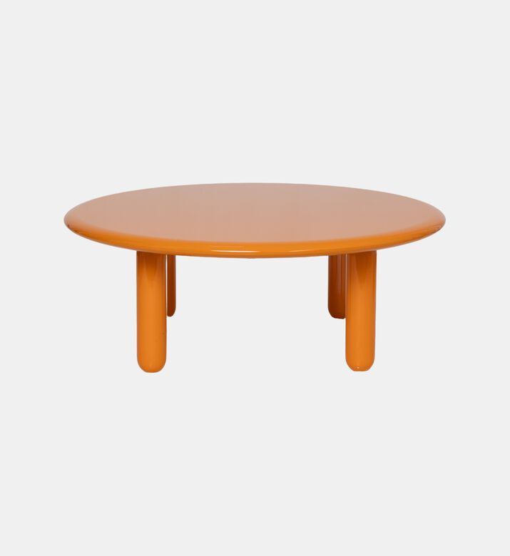 Glossy Wooden Low Round Table