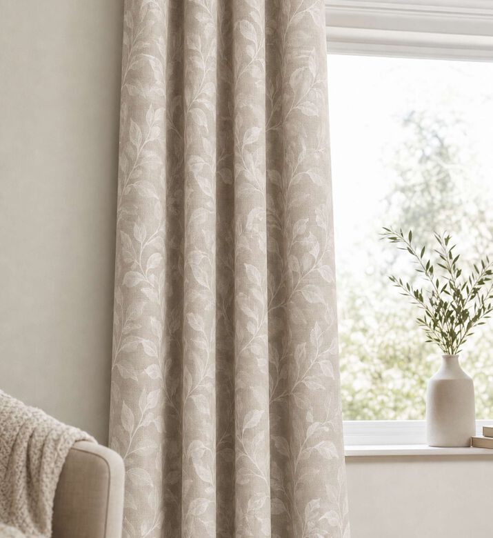 Home Deco and More Elowen Jacquard Eyelets Curtain, Model View